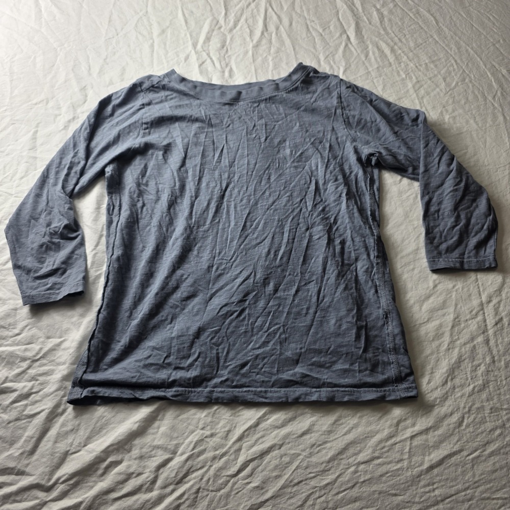 pact women's shirt 3/4 length sleeve blue medium
